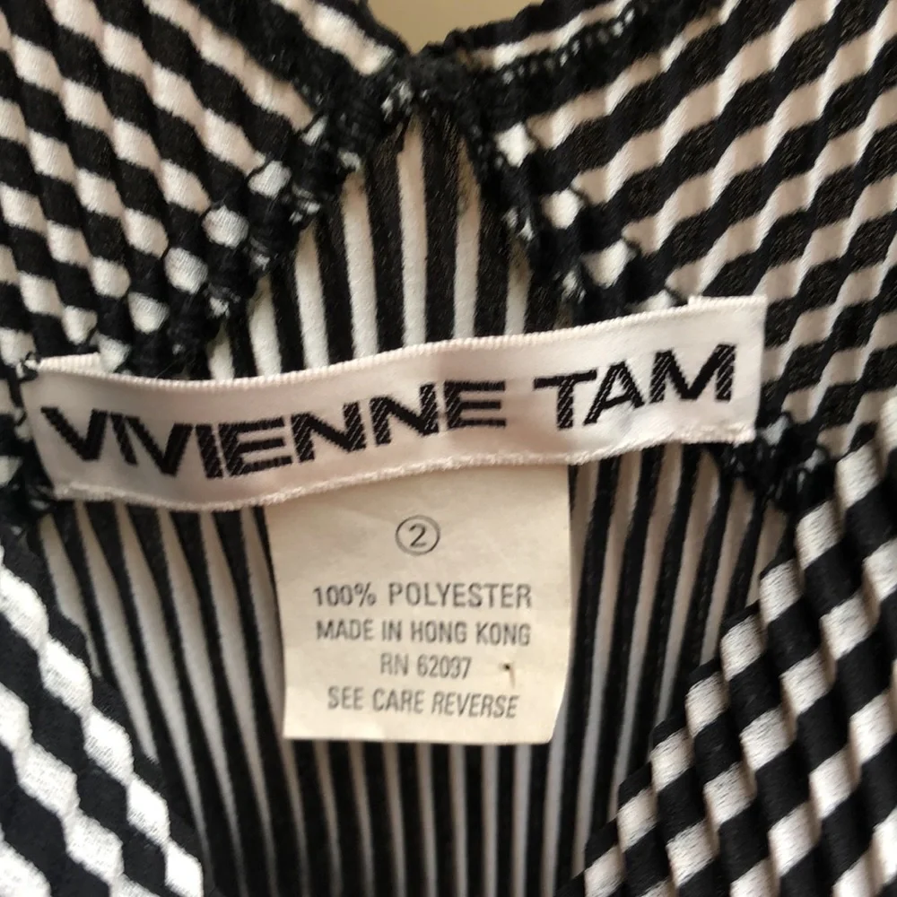Vintage Vivienne Tam Accordion Pleated Mini Dress - Picture 5 of 9